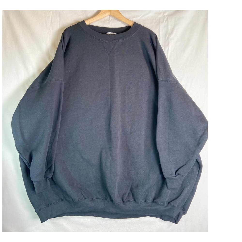 PS PRO Mens Black Crewneck Sweatshirt Fleece Pullover Made in USA Size 5X-6X
